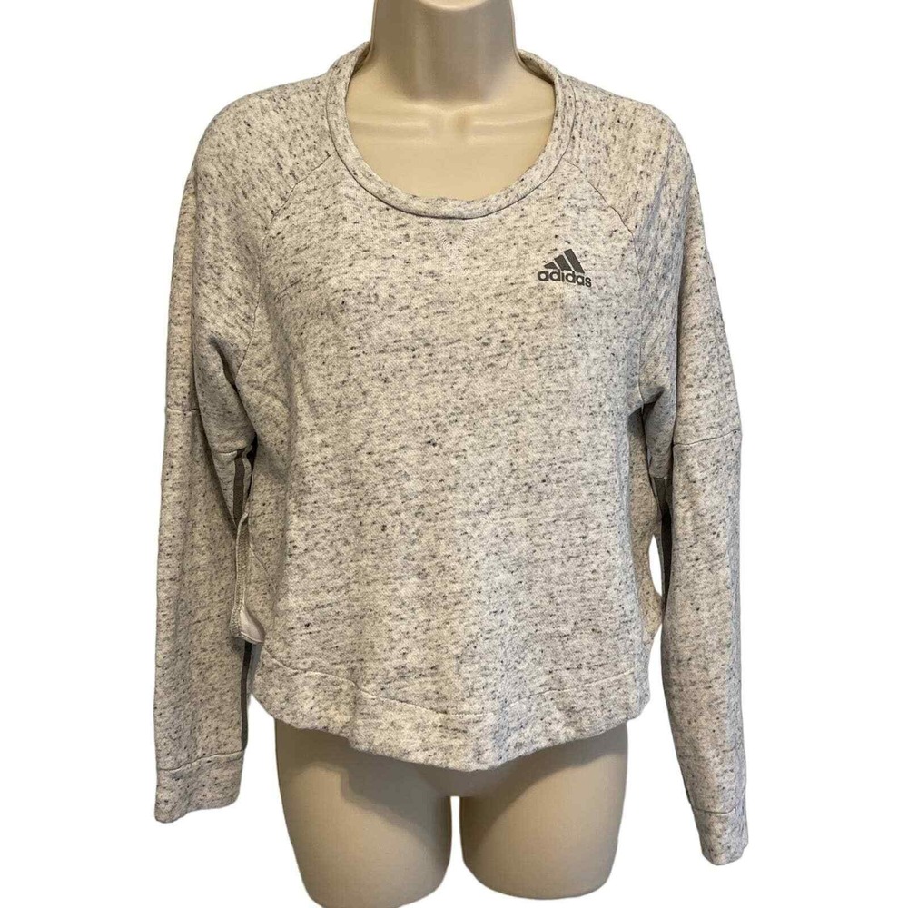 Adidas Grey Speckled Cropped‎ Crew Neck XS Pre-owned